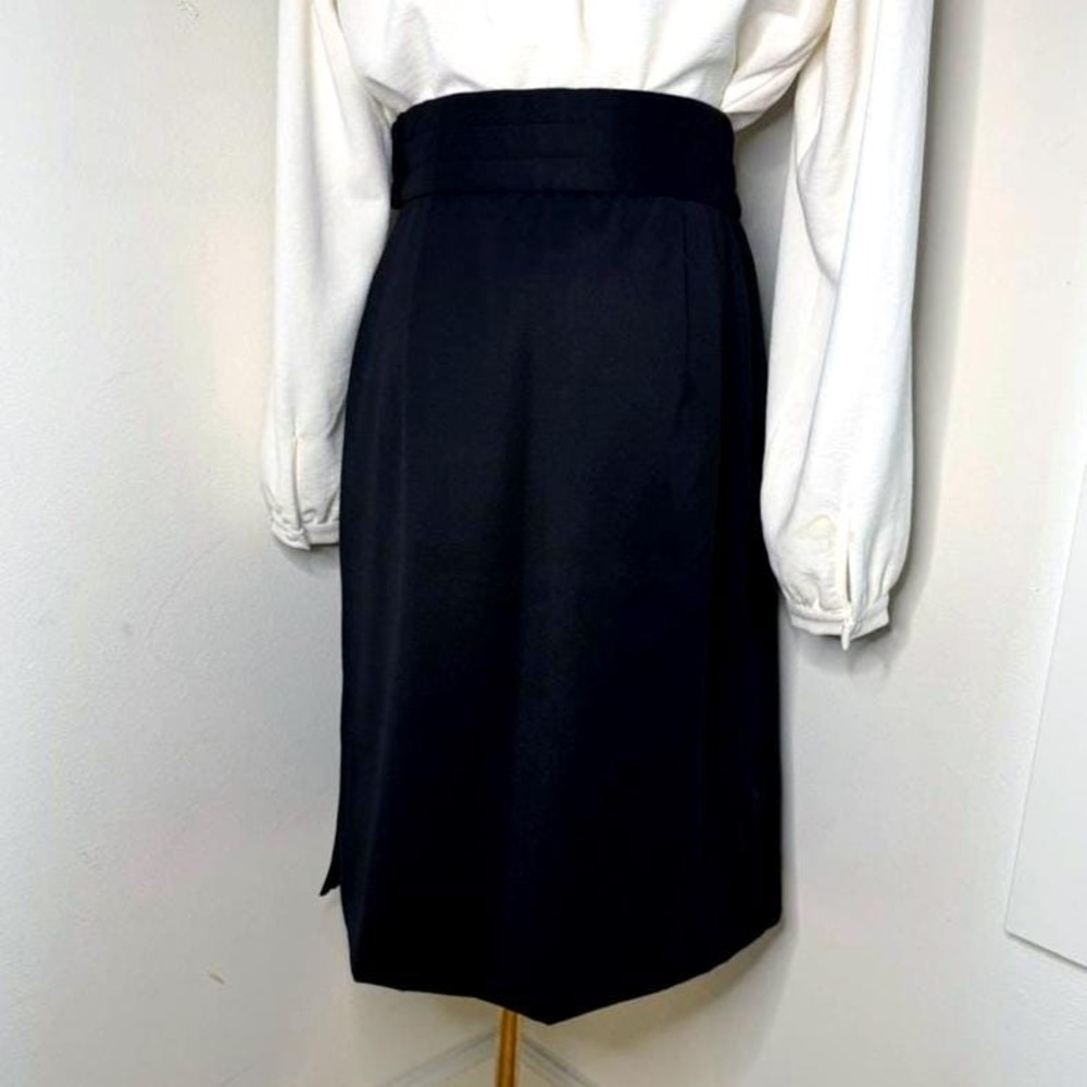 Vintage Escada Black Virgin Wool Pencil Skirt Sz. 8 - Picture 3 of 5